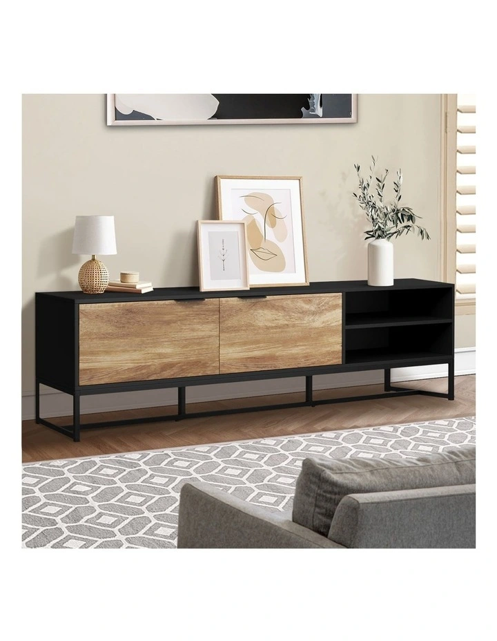 Oikiture TV Cabinet Entertainment Unit Stand Storage Shelves 180cm image 5