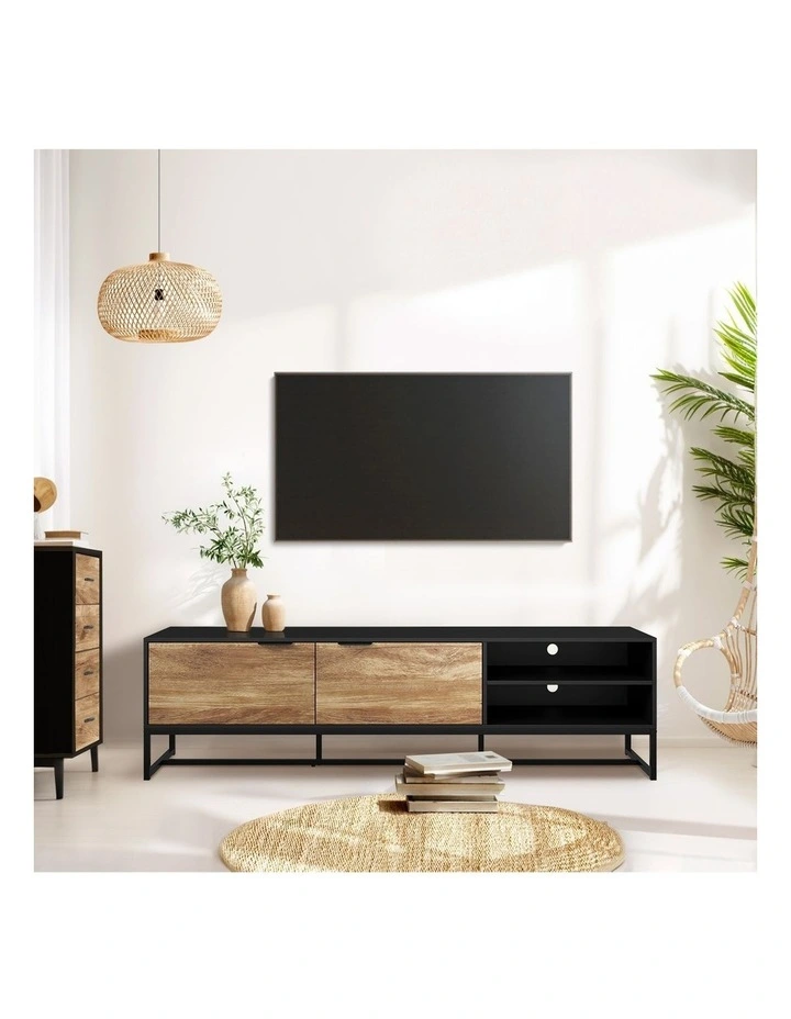 Oikiture TV Cabinet Entertainment Unit Stand Storage Shelves 180cm image 7