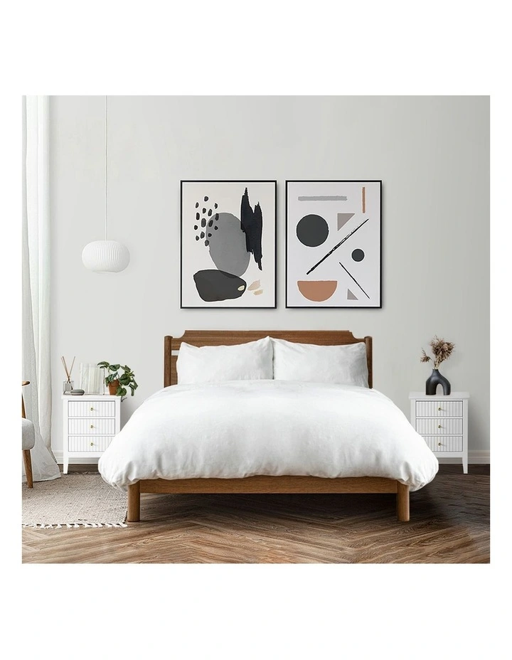 Oikiture Bedside Table 3 Drawers Nightstand White image 7
