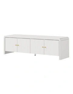 Oikiture TV Cabinet Entertainment Unit Stand 160cm White