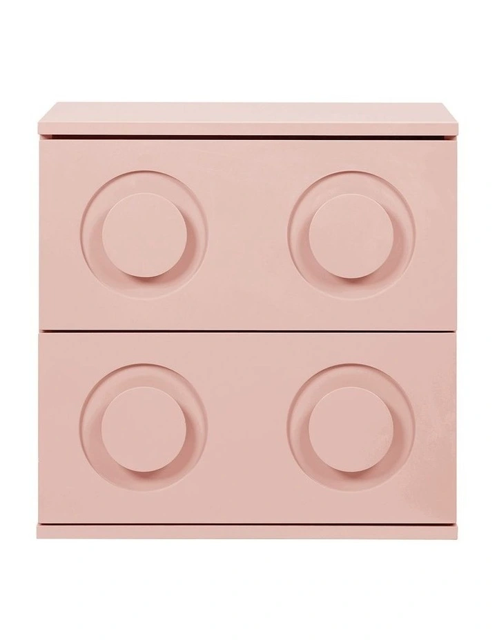 Oikiture Bedside Table 2 Drawers Nightstand Kid Storage Pink image 2