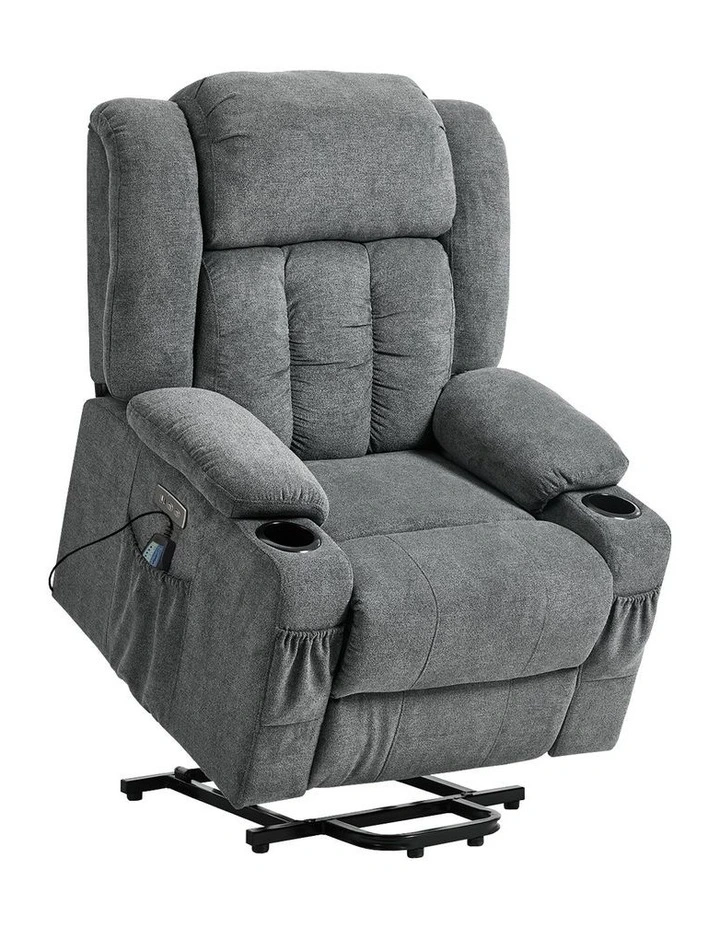Oikiture Recliner Chair Electric Lift Heated Massage Armchair wtih 2 Charge ports image 1