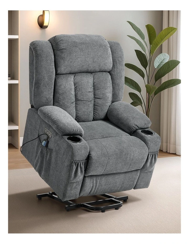Oikiture Recliner Chair Electric Lift Heated Massage Armchair wtih 2 Charge ports image 4