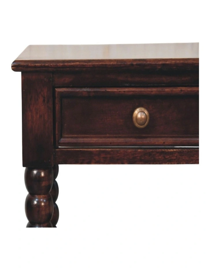 Solid Wood Vienna Nightstand, Drawer And Open Shelf, Dark Brown image 3