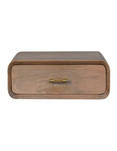 Solid Wood Sonoma T-bar Wall Mounted Bedside, 1 Drawer, Brown