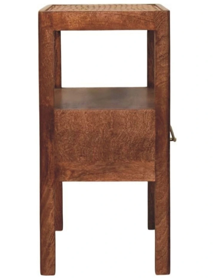 Solid Wood The Caldera Bedside Stand, 1 Drawer, 1 Shelf, Brown image 6