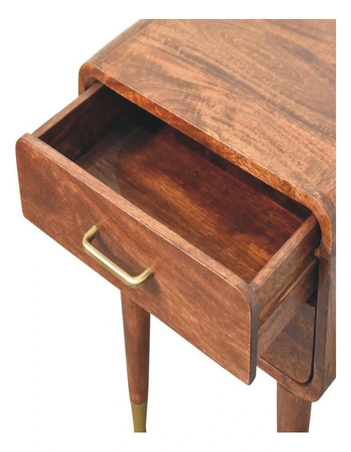 Solid Wood Astor 2-Drawer Nightstand, Brown image 5