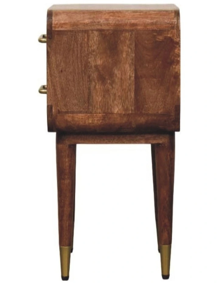 Solid Wood Astor 2-Drawer Nightstand, Brown image 6