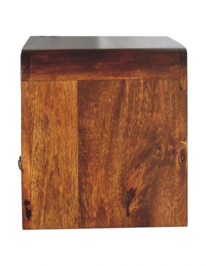 Solid Wood Chunky Chestnut 1 Drawer Wall Mounted Nightstand, Brown image 6