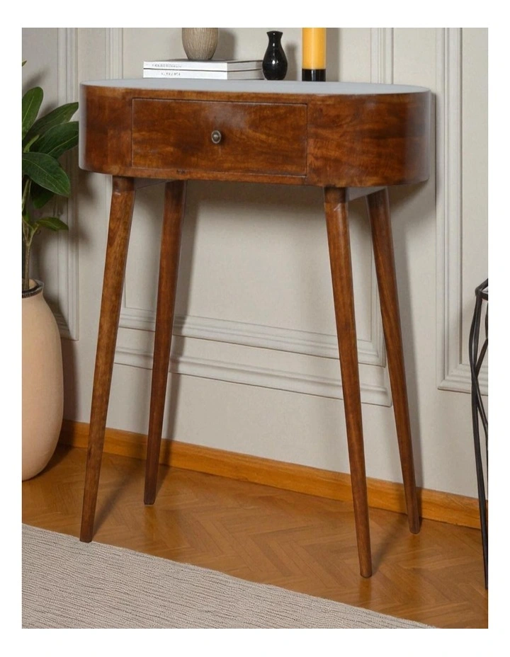 Solid Wood Albion Chestnut Console, 1 Drawer, Brown image 2