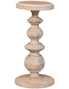 Solid Wood The Bellis Marble Accent Table, Beige