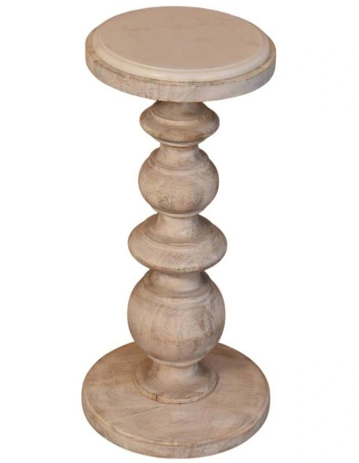 Solid Wood The Bellis Marble Accent Table, Beige image 3