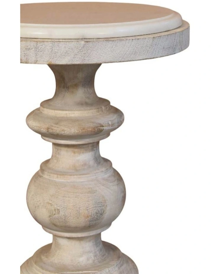 Solid Wood The Bellis Marble Accent Table, Beige image 5