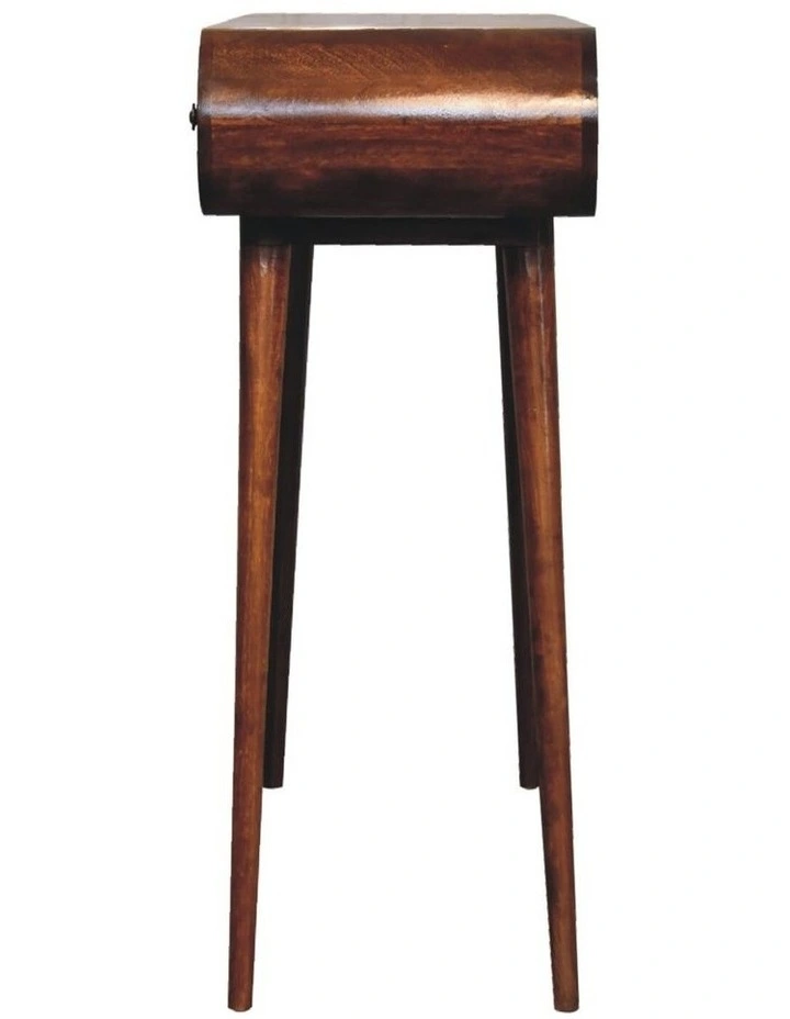 Solid Wood Chestnut Mirror Dressing Table, Nordic Legs, 2 Drawers image 6