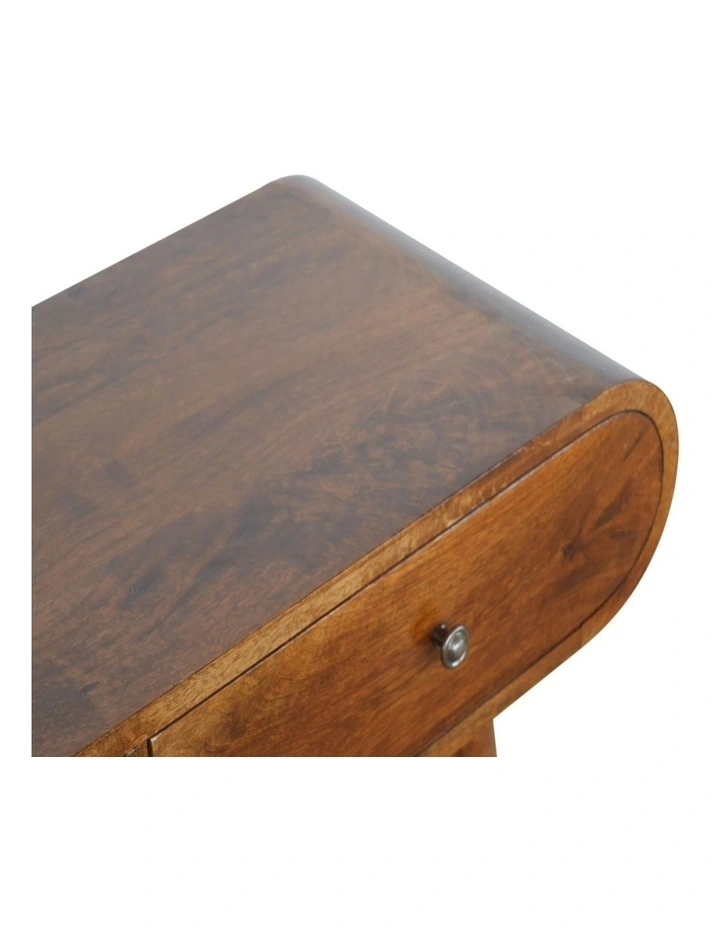 Solid Wood Chestnut London Console Table, 2 Drawers, Dark Brown image 4