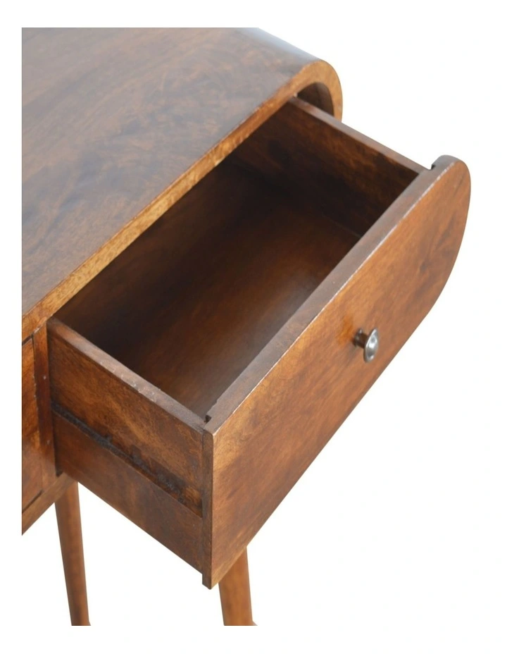 Solid Wood Chestnut London Console Table, 2 Drawers, Dark Brown image 5