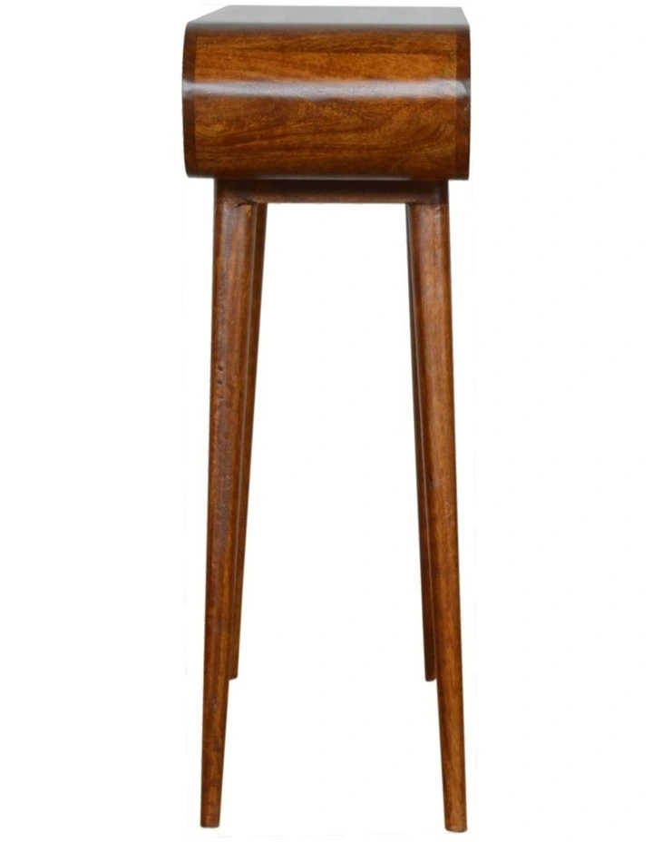 Solid Wood Chestnut London Console Table, 2 Drawers, Dark Brown image 6