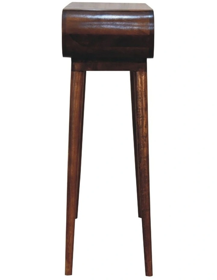 Solid Wood Amaya Nordic Style Console Table, 1 Shelf, Dark Brown image 5