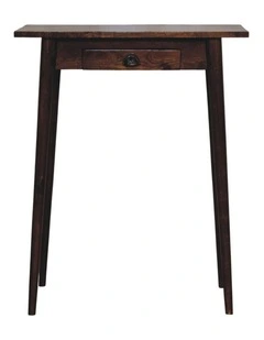 Solid Wood Chestnut Nordic Writing Desk, 1 Drawer, Brown