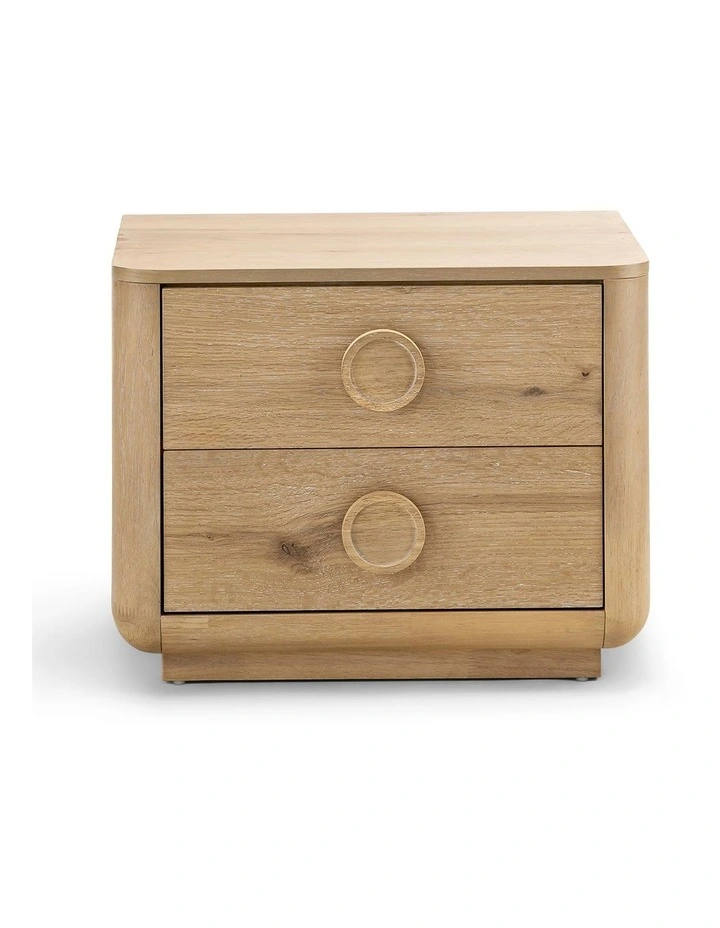 Taron 2 Drawer Bedside Table in Natural Ash image 2