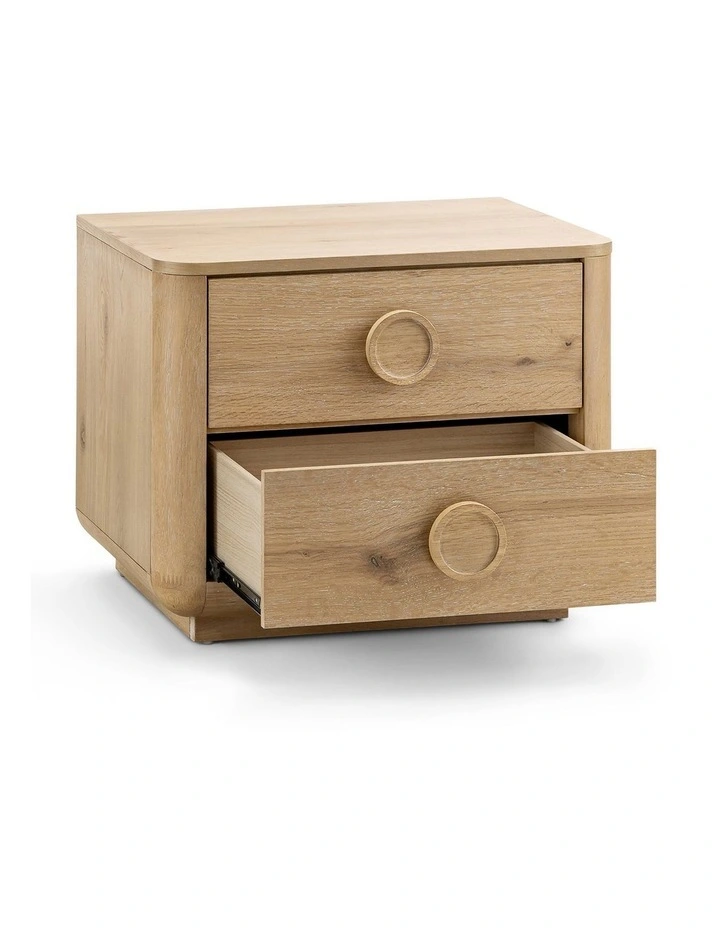 Taron 2 Drawer Bedside Table in Natural Ash image 3