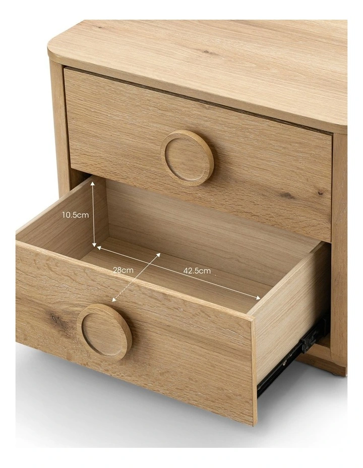 Taron 2 Drawer Bedside Table in Natural Ash image 7