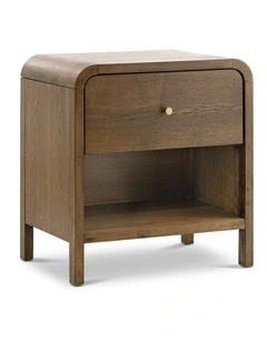 Riley 1 Drawer Bedside Table in Walnut Ash