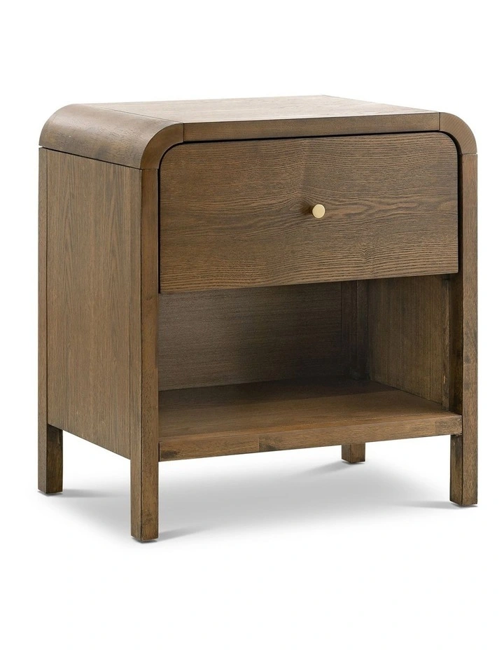 Riley 1 Drawer Bedside Table in Walnut Ash image 1