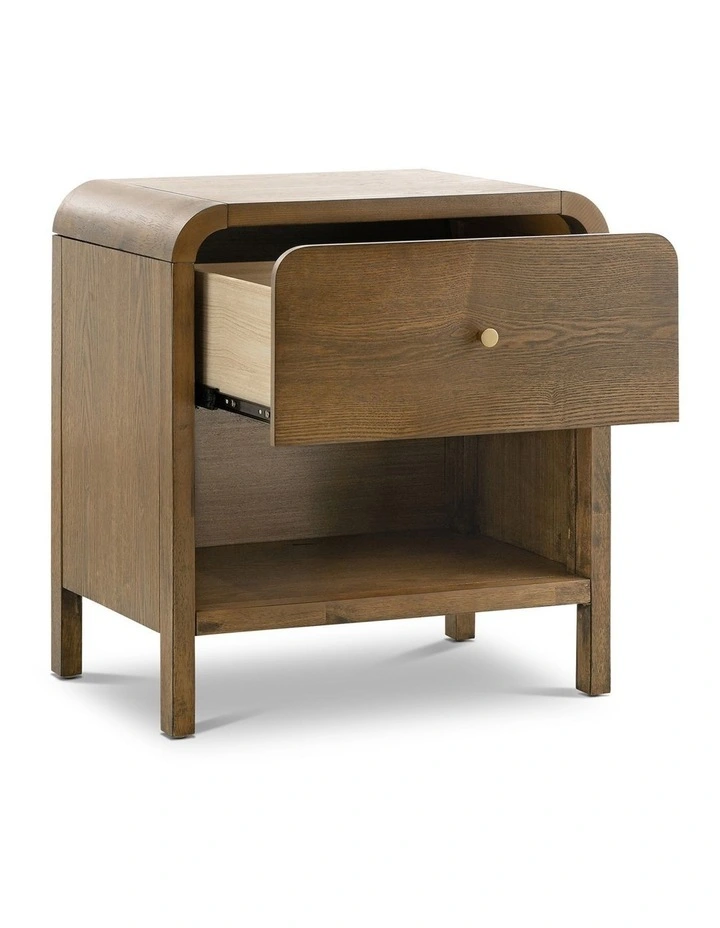 Riley 1 Drawer Bedside Table in Walnut Ash image 3