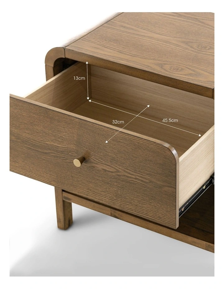 Riley 1 Drawer Bedside Table in Walnut Ash image 7