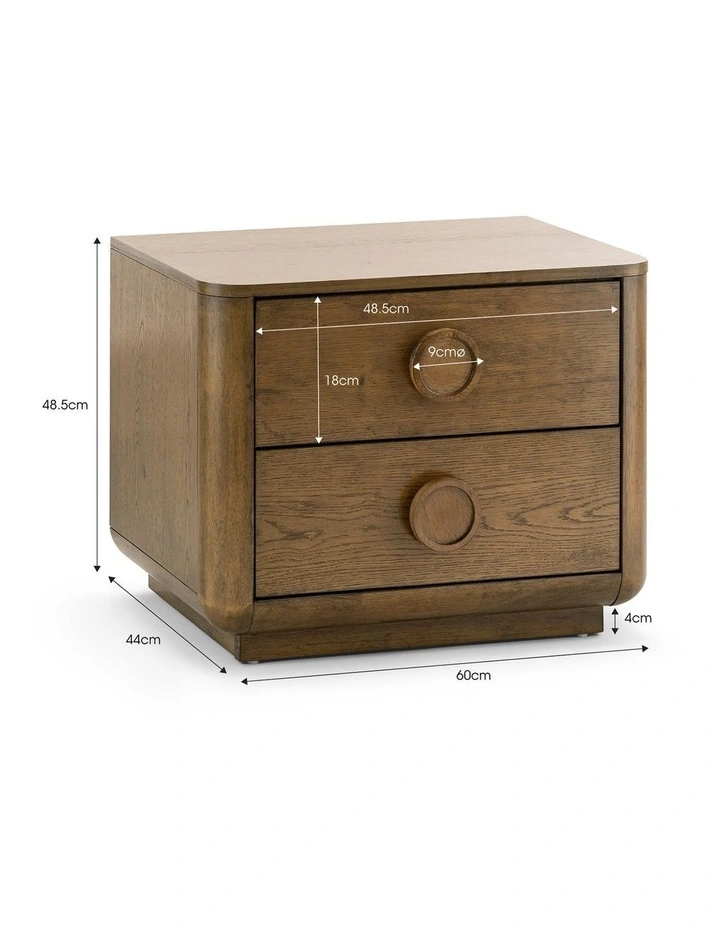 Taron 2 Drawer Bedside Table in Walnut Ash image 6