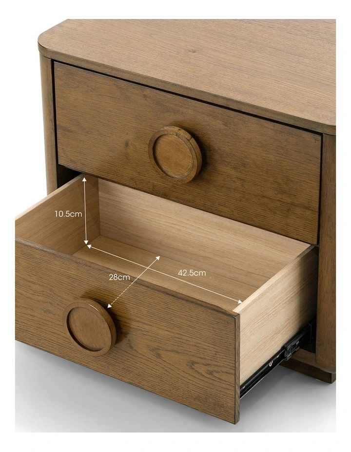 Taron 2 Drawer Bedside Table in Walnut Ash image 7