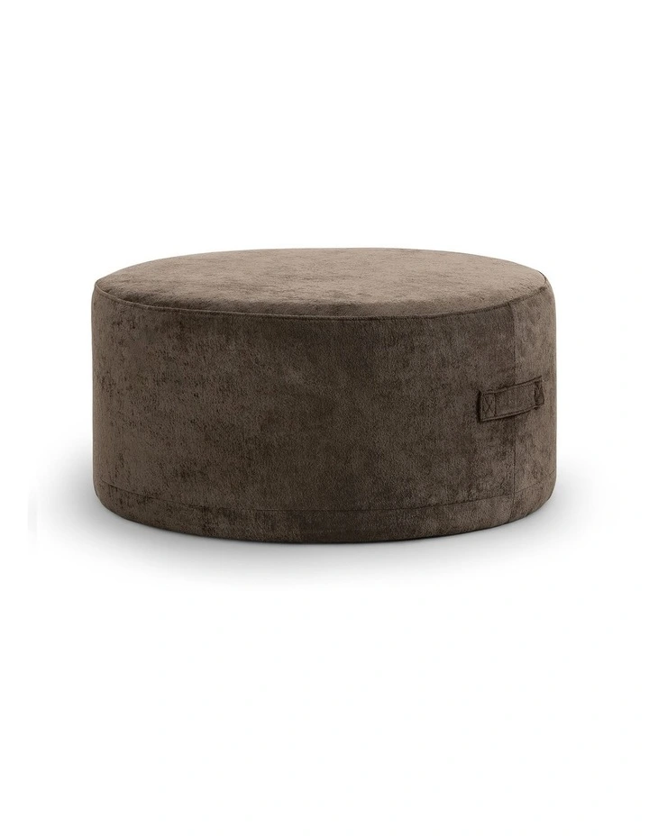 Halle Medium Round Ottoman in Chocolate image 2