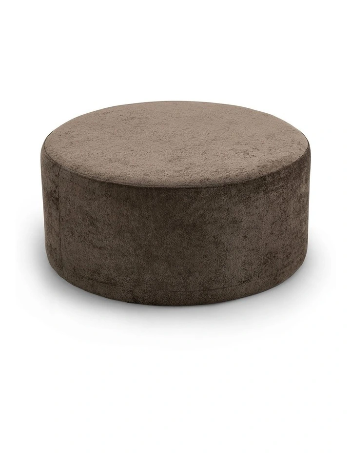 Halle Medium Round Ottoman in Chocolate image 3