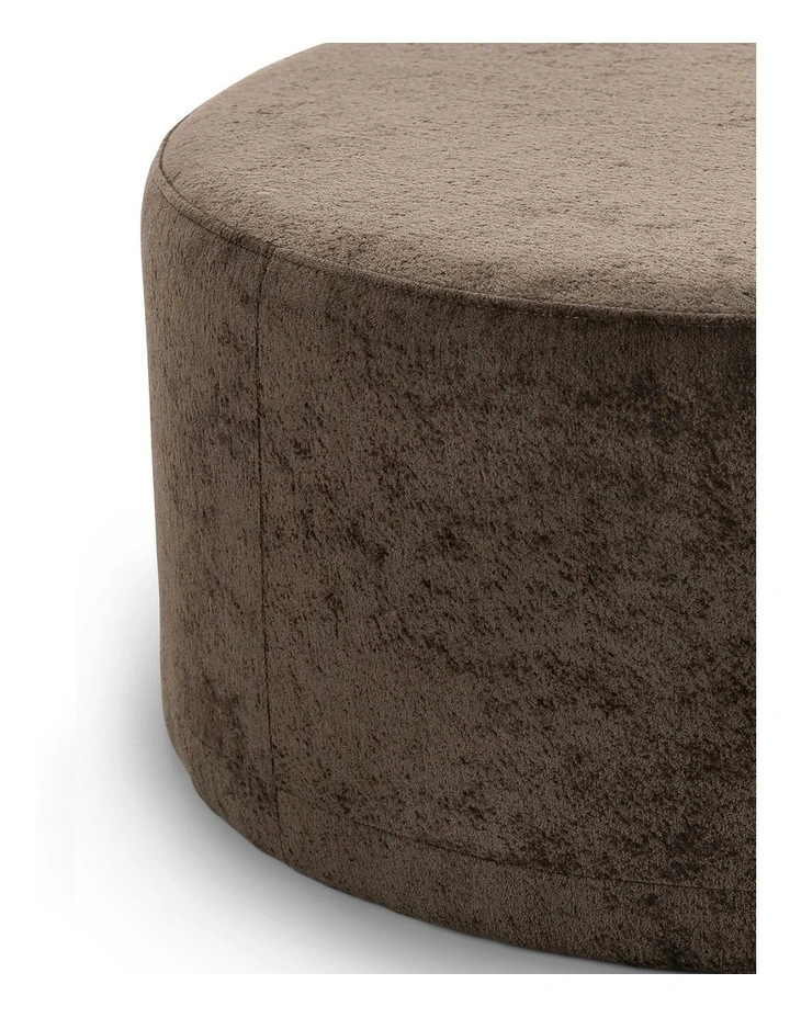 Halle Medium Round Ottoman in Chocolate image 4