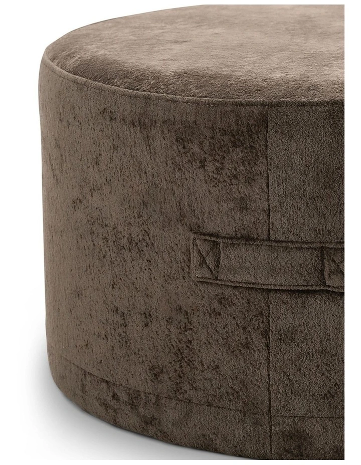 Halle Medium Round Ottoman in Chocolate image 5