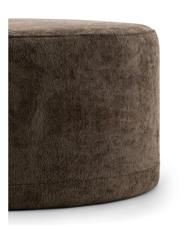 Halle Medium Round Ottoman in Chocolate image 6