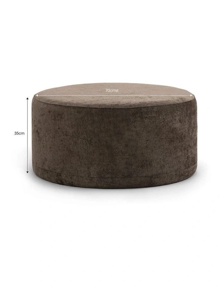 Halle Medium Round Ottoman in Chocolate image 7