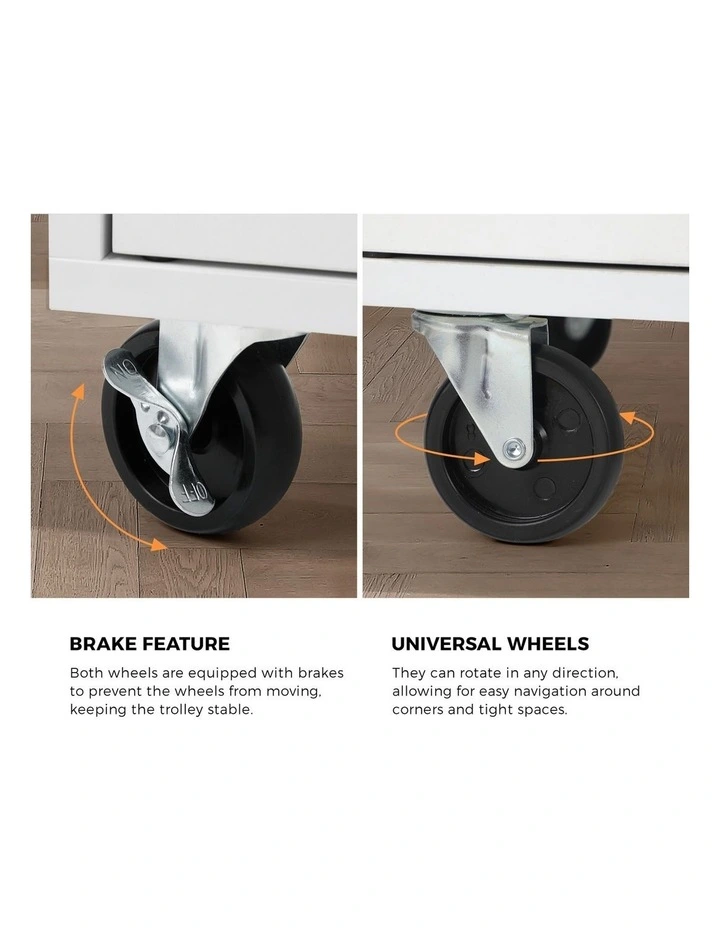 Oikiture Kitchen Island Trolley Rolling Serving Cart image 6