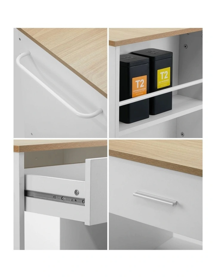 Oikiture Kitchen Island Trolley Rolling Serving Cart image 7