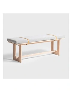 Oscar 1.4m Oak Upholstered Bench Storm