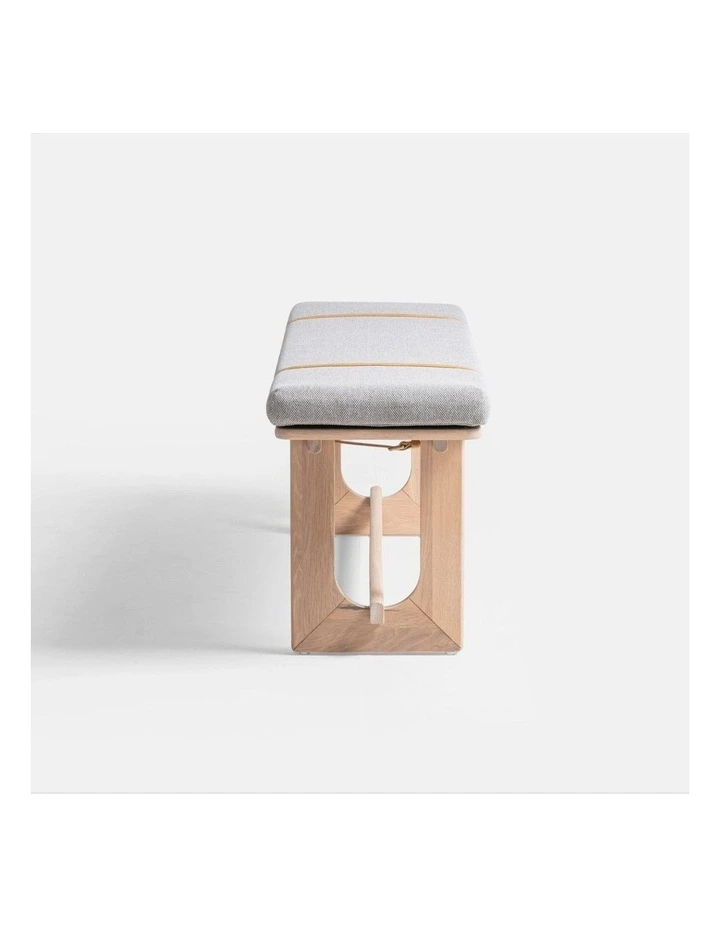 Oscar 1.4m Oak Upholstered Bench Storm image 4