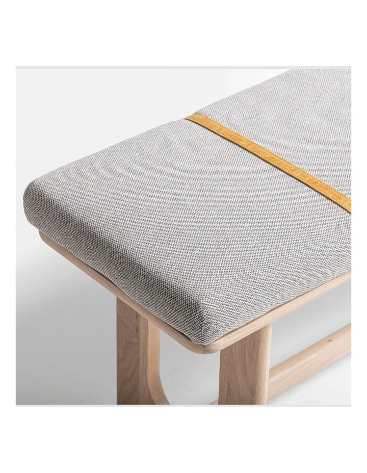 Oscar 1.4m Oak Upholstered Bench Storm image 7
