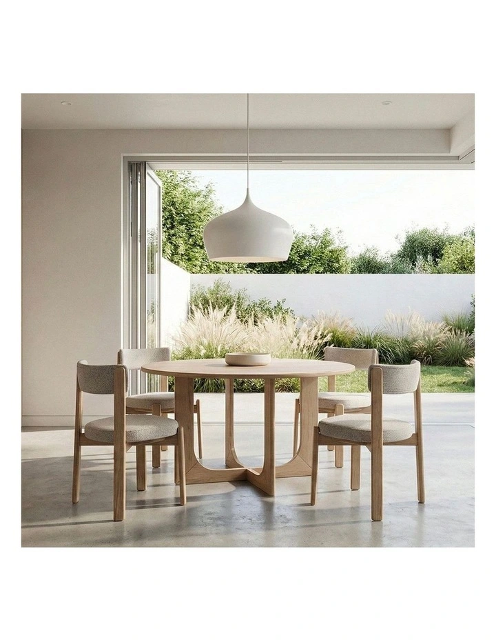 Oscar Upholstered Natural Oak Dining Chair Set image 4