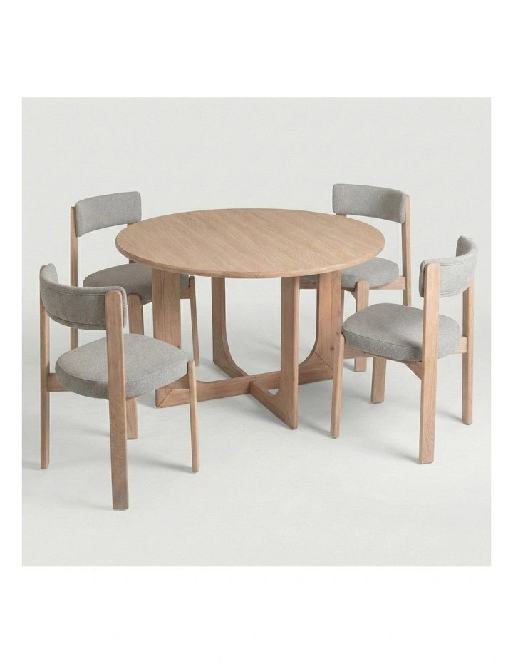 Oscar Upholstered Natural Oak Dining Chair Set image 5