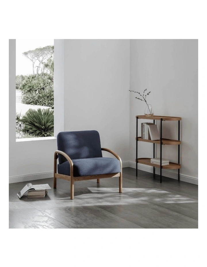 Luna Upholstered Armchair Navy image 6