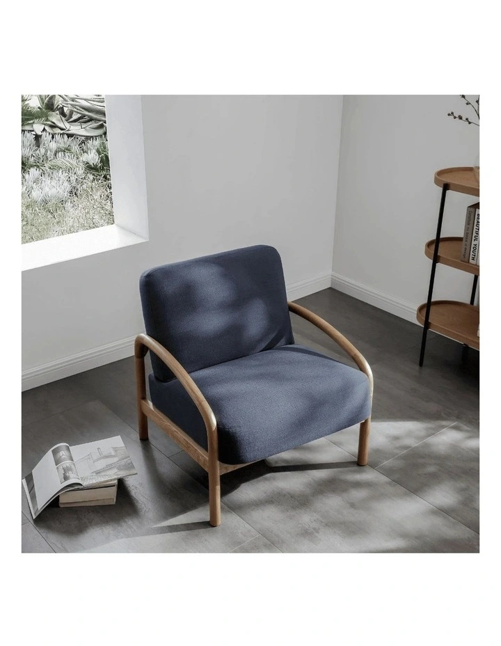 Luna Upholstered Armchair Navy image 7