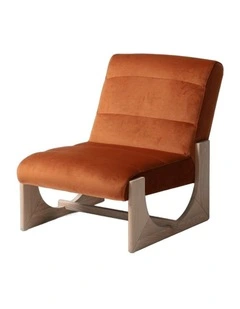 Oscar Lounge Chair Brunswick Rust & Oak