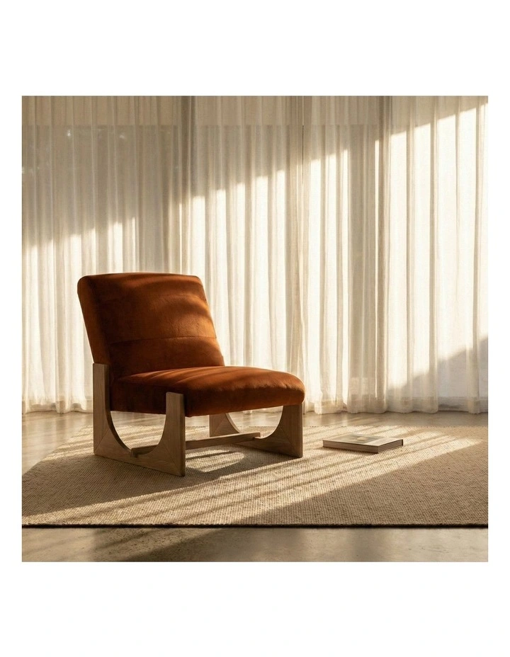 Oscar Lounge Chair Brunswick Rust & Oak image 6