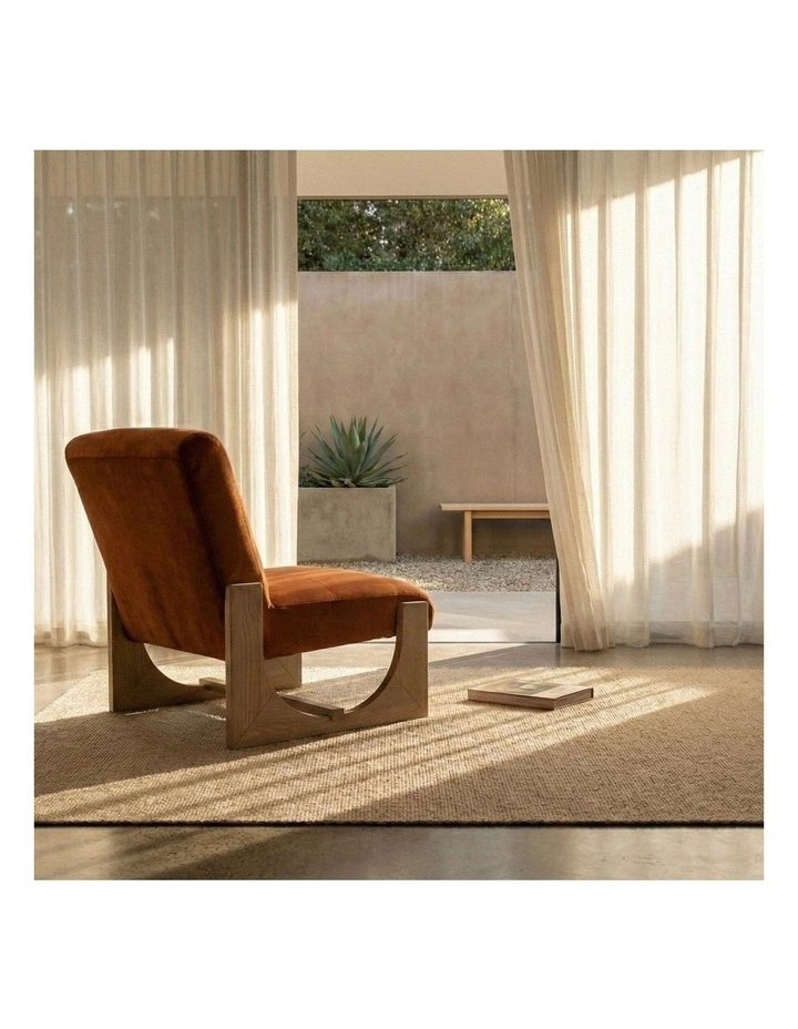 Oscar Lounge Chair Brunswick Rust & Oak image 7